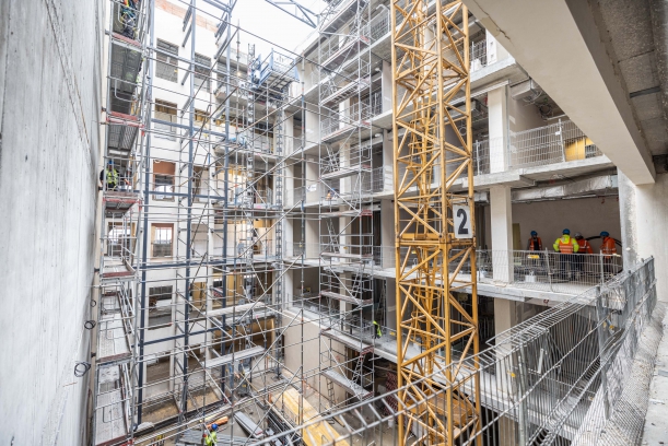 Widok konsrukcji budynku - Październik 2021